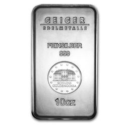 10 oz Silver Bar - Geiger (Security Line Series)