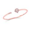 Image 1 : 14kt Rose Gold Womens Round Diamond Statement Bisected Bangle Bracelet 1/2 Cttw