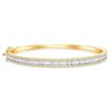 Image 1 : Natural 2.12 CTW Baguette & Round Diamond Bangle 14KT Yellow Gold
