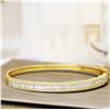 Image 3 : Natural 2.12 CTW Baguette & Round Diamond Bangle 14KT Yellow Gold