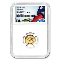 2018-W 1/10 oz American Liberty Gold Proof PF-70 NGC (ER)