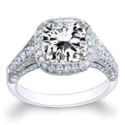 Natural 3.53 CTW Radiant Cut Diamond Engagement Ring 18KT White Gold