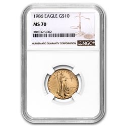 1986 1/4 oz Gold American Eagle MS-70 NGC (Registry Set)