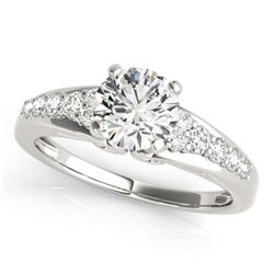 Natural 1.15 ctw Diamond Solitaire Ring 14k White Gold