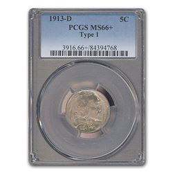 1913-D Buffalo Nickel Type-I MS-66+ PCGS