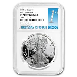 2019-W Silver American Eagle PF-70 NGC (First Day of Issue)