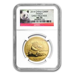 2014 China 1 oz Gold Panda MS-70 NGC (ER)