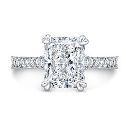 Natural 2.52 CTW Radiant Cut Diamond Engagement Ring 18KT White Gold