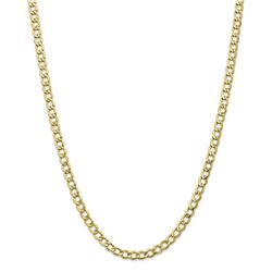 10k Yellow Gold 5.25 mm Semi-Solid Curb Link Chain - 26 in.