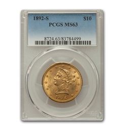 1892-S $10 Liberty Gold Eagle MS-63 PCGS
