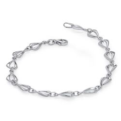 14k White Gold Polished Link Bracelet