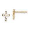 Image 1 : 14k Cubic Zirconia Cross Post Earrings - 38 mm