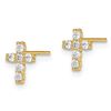 Image 2 : 14k Cubic Zirconia Cross Post Earrings - 38 mm