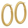 Image 2 : 14k Yellow Gold Twisted Round Omega Back Hoop Earrings - 30 mm