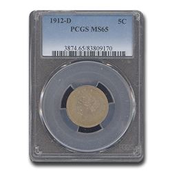 1912-D Liberty Head V Nickel MS-65 PCGS