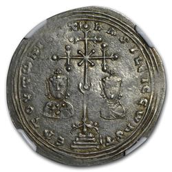 Byzantine Ag Milliaresion Basil II & Con. VII 976-1025 AD XF NGC