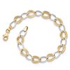 Image 2 : 14k Solid Gold Two-tone Polished Open Link Bracelet
