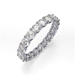 Natural 2.02 CTW U-Setting Round Brilliant Diamond Eternity Ring 18KT White Gold