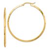 Image 1 : 14k Yellow Gold Polished Diamond-Cut Hoop Earrings - 50 mm