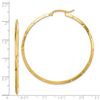 Image 2 : 14k Yellow Gold Polished Diamond-Cut Hoop Earrings - 50 mm