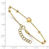 Image 2 : 14k Yellow Gold D/C Beads with Heart w/1in ext. Flexible Bangle