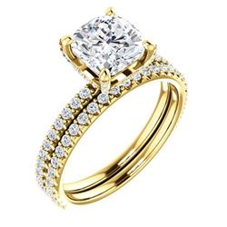 Natural 2.92 CTW Halo Cushion Cut Diamond Ring 14KT Yellow Gold