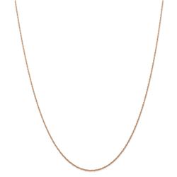 14k Rose Gold .7 mm Carded Cable Rope Chain Necklace - 18 in.