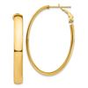 Image 1 : 14k Yellow Gold Omega Back Oval Hoop Earrings - 5x26 mm