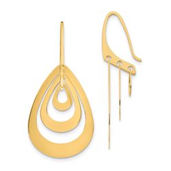 14k Triple Teardrop Dangle Earrings