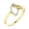 Image 1 : Natural 0.06 CTW Double Leaf Diamond Ring 14KT Yellow Gold