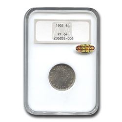 1901 Liberty Head V Nickel PF-64 NGC Gold CAC