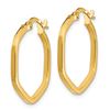 Image 2 : 14k Yellow Gold Hexagon Hoop Earrings - 2x2 mm
