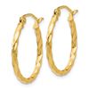 Image 2 : 14k Twist Polished Hoop Earring