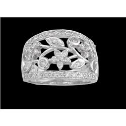 14KW Gold .75ct Diamond Flower Band
