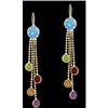 Image 1 : 14KYSolid Gold 3.63ct Genuine Multi ColorDangle