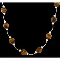 14KY Gold (not plated)Tiger Eye/Natural Pearl N