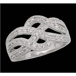 10KW Gold Fashionable Diamond Swirl Ring