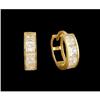 Image 1 : 14KY Gold 1.60ct. Cz Hinged Hoop Earrings