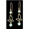 Image 1 : 14KY Gold Genuine Blue Topaz Butterfly Drop Ea