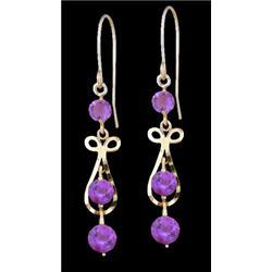 14KY Gold Genuine Amethyst Drop Pendant