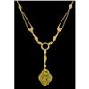 Image 1 : 14K Green Gold 6.30ct Lime Quartz/Diamond Neck