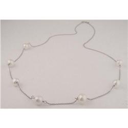 14KW Solid Gold Freshwater Pearl Link Necklace