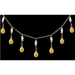 14KY Gold 13.82ct Genuine Citrine, Natural Pea