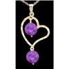 Image 1 : 14KY Solid Gold Lovely Heart Genuine Amethyst