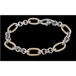 14K Gold Two Tone Link Bracelet