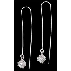 14KW Gold (not plated) CZ Dice Threaded Earrin