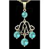 Image 1 : 14KY Gold Blue Topaz Chandelier Penant