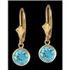 Image 1 : 14KY Gold Blue Topaz Dangling Earrings