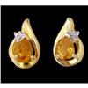 Image 1 : 14KY Gold .40ct Sparkling Citrine/Diamond Earrings