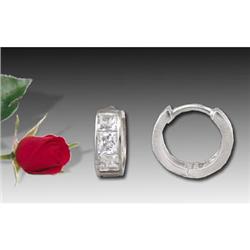 14KW Gold(not plated).96ct CZ Huggy Earrings